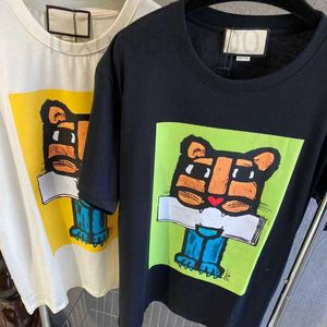 Erkek Tişörtler Tasarımcı Yeni Erkek Stilist Tişört Giyim 3D Tiger Baskı Yaz T-Shirt Hip-Hop Kadınlar Kısa Kollu Lüks Tasarımcılar Kıyafet Lady Tee LL4X