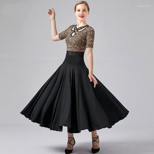 Stage Wear Fashion Sexy Ballroom Dance Dress Women Modern Lopard Waltz Dacing Practice Costiums