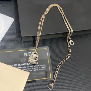 18K Gold Plated Brass Copper Pendant Necklace Top-quality Fashion Women Designer Brand C-Letter Square Necklaces Choker Chain Hollow out Wedding Jewelry Love Gifts
