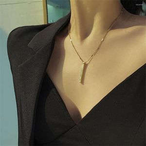 Chains Natural Shell Bar Necklace Pendant Fashion Stainless Steel Lips Choker Minimalist Jewelry For Women Girl Birthday Gift