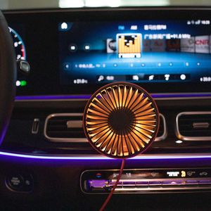 Elektriska fläktar bil 360 -graders roterbar cool färgglada LED -lampor USB -driven auto kraftfull kylluft för ventilmonterad