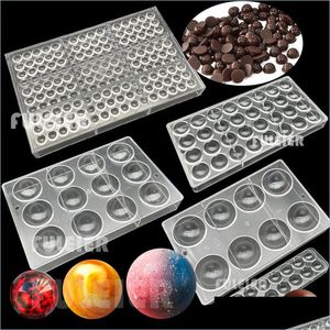 Bakvormen 3D half bal polycarbonaat chocoladegal voor cake sferisch snoepbekleding gereedschap bakware maker 220601 drop deliv dhzwn