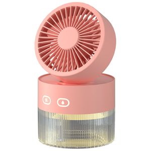 Ansiktsångare Spray Cooling Fan USB Mini Fan Desktop Turbine Foldbar Laddande kall luftfuktning Spray Fan Multifunktionell nattljus