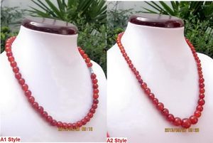 Anhänger Halsketten 2 Stil Großhandel Halskette mit natürlichen roten Achatperlen