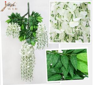 Decorative Flowers 110cm 24pcs/lot Silk Wisteria Garland Artificial Flower Garlands Wedding Decoration Home Decorations