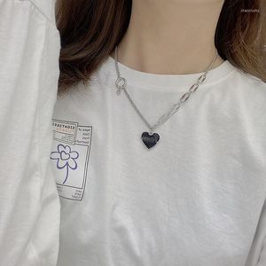 Ketten Fashion Statement Herz PendantNecklace Edelstahl Halskette Chunky Chain Halsketten für Frauen Schmuck Geschenke