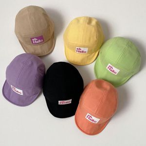 Caps Hats Summer Candy Color Baby Baseball Hats Oh.Hello Print Kids Girls Girls Outdoor Sun Hats Cotton Autumn Peaked Cap 230313