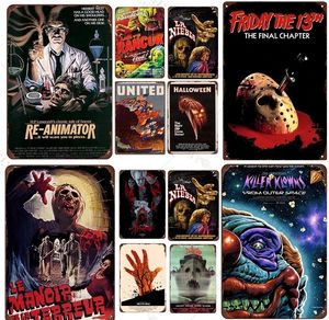 Filmes de terror vintage Poster Metal Pintura placa Sinais