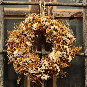 Dekorative Blumenkränze, natürliche getrocknete Blumen, Girlande, weiße Blumen, Tür, Weihnachtsbaum, Rattan-Kranz für Tür, Fenster, Wand, Hochzeit, DIY, Boho-Heimdekoration, 230313