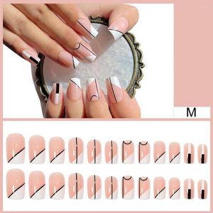False Nails 1 Set Good-looking Full Cover Stick On Fake Manicure Design Eco-friendly Flexible For Nail Salon