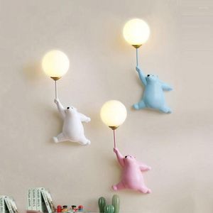 Lampa ścienna drukowanie 3D LED Wewnętrzna światła sypialnia księżyc do łóżka do domu nowoczesny minimalistyczny wystrój kreskówki niedźwiedź dzieci