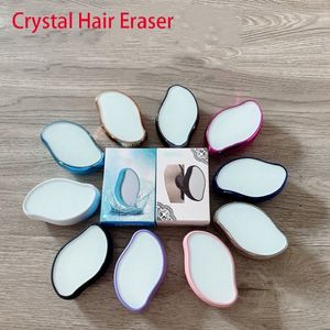 A borracha de cabelo de cristal Removedor de cabelo reutilizável Magia Magic Esfoliação Refoliação Ferramenta de Remoção de Cabelo Ferramenta de Pele Salpador Lavagem para Mulheres Masculino Braços, Pernas, Face 14Colors