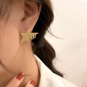 スタッドイヤリングgsold幾何学的不規則な5点星3つのサークル耳スタッド女性シンプルな声明ファッショントレンドジュエリー