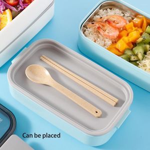 Servis uppsättningar bärbart rostfritt stål lunchlåda färskt förvaring container bento lådor utomhus leveranser rosa enskikt