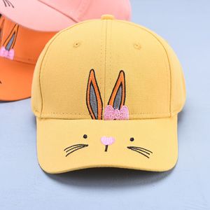 Caps Hats Cartoon Rabbit Embroidery Children Sun Baseball Hat Spring and Summer Day Medium and Big Children Outdoor Peaked Cap 230313