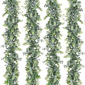 Decorative Flowers Artificial Leaves 2M Ivy Eucalyptus For Home Christmas Decoration Vertical Fake Plant Wall Garden