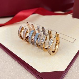 14K Gold Mens Stud oorbellen Carti Love Earrings Fashion Sieraden Vrouwen Vintage Classic met CZ Silver Rose Gold Golde Crystal Earring Wedding Gift Hoge kwaliteit