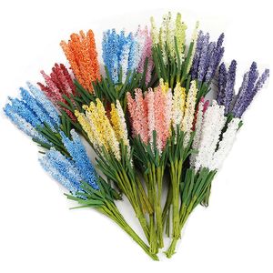 200pcs Faux Lavender sztuczny bukiet pianki Piam Fałszywe kwiaty do wazonu dekoracje do domu w domu dekoracje ślubne
