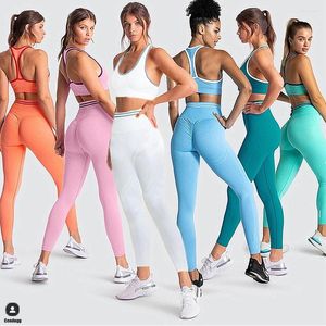 Aktive Sets Nahtlose Yoga Set Fitness Sport Anzüge Frauen Sportswear Zwei Stück Workout Kleidung Gym Kleidung Hohe Taille Leggings