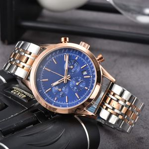 2023 New Mens Watch Quartz Luxury Navitimer B01 DIAL العلامة التجارية Chronograph Belt Strap حزام عالي الجودة Wristwatch B07