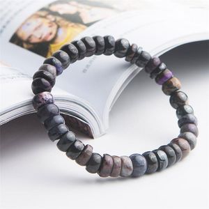 Bracciali elasticizzati con perline di cristallo Abaco in pietra di gemme di sugilite naturale genuina per donna Lady Drop 9mm