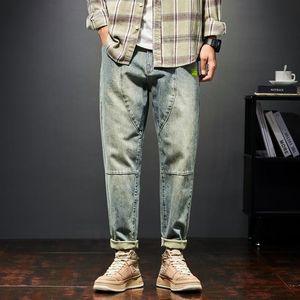 Jeans da uomo Uomo Loose Fit Retro Blue Dark 2023 Autunno e inverno Pantaloni a gamba larga Pantaloni in denim Abbigliamento Pantaloni larghiUomo