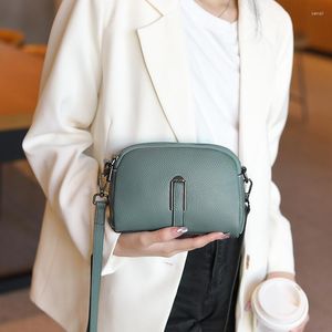 Evening Bags 2023 Women Shoulder Bag Solid Color Genuine Leather Crossbody Fashion Brand Handbag And Purses Shopping Cell Phone