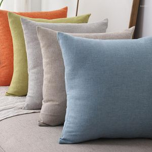 Curtain For Living Dining Room Bedroom Simple Linen Pillow Square Thickening Sofa Cushion Back Office Decor