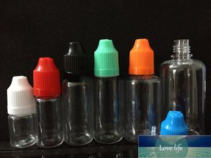 Wholesale Liquid PET Dropper Bottle with Colorful Childproof Caps Long Thin Tips Clear Plastic Needle Bottles 5ml 10ml 15ml 20ml 30ml 50ml