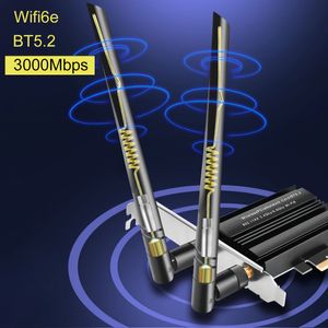 Wireless WiFi6e BT 5.2 3000 Mbps mottagare Adapter MT7921 Gigabit Ethernet Omfattad Dongle -sändare för PC -dator