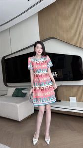 Women Letter Dresses Short Sleeve Crew Neck Clothing Summer Fashion Sexy Dress Solid Color Pullover Clothes