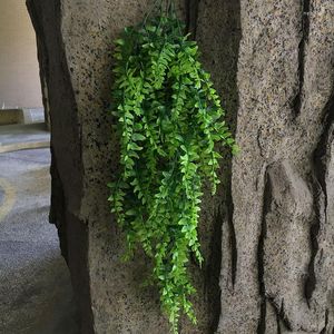 Decorative Flowers Artificial Fern Grass Green Plant Persian Leaves Flower Wall Hanging Plants Home Wedding Shop Decoration