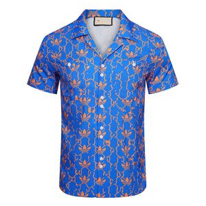 20TT Camisa Havaiana Manga Curta Masculina Moda Estampa Floral Botão Down Bowling Camisas Casuais Camisas Masculinas de Verão M-3XL