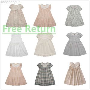 Girl's Dresses Hot 2023 Girls Summer Dress Short Sleeve Dress Top Quality Beautiful Floral Pattern Dress Child Designer Dress W0314