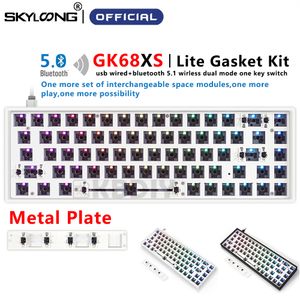GK68 GK68XS Lite Uszczelka Niestandardowy 60% Mechaniczna Keyboard Zestaw bezprzewodowy Bluetooth 5.1 RGB MX przełącznik Hot-Swap do gier DIY