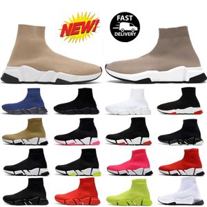 2023 Sockenschuhe Männer Frauen Graffiti weiß schwarz rote Beige Pink Clear Sohle Schnür-up Neon gelbe Herren Damen Socken Speed Runner Trainer Flat Plattform Sneakers Casual Casual