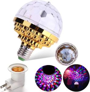 luces de linterna de papel LED de siete colores giratorio cristal dorado pequeña bola mágica lámpara de mesa de baile