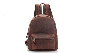 Bolsas escolares vintage mini tamanho feminino feminino de couro genuíno saco de mochila macia de mochila 230314