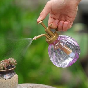 Watering Equipments 1pcs Plastic Glass Bronze Style Retro Pot Flower Antique Plants Shower Crafts Bottle Small Garden Tools
