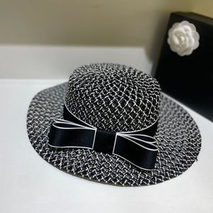 Patchwork Colors Women Wide Brim Hats Female Bowknot Straw Hats with White Border Lady Ventilation Elegant Sun Protection Caps