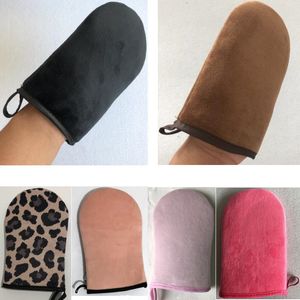 Återanvändbara badskrubber Exfolierande Mitts Själv garvning Mitt Applicator Elastic Wrist Sunless Washable Tanner Mitts Glove Cream Lotion Mousse Body Cleaning Handskar