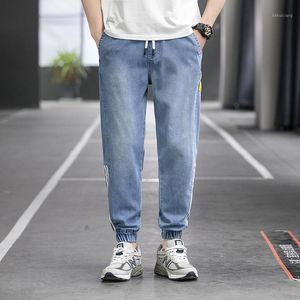 Herr jeans mode streetwear män vintage blå grå lös joggar byxor hombre last slack botten hip hop m-4xl 5803