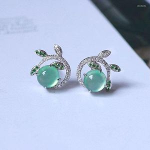 Ohrstecker im High Jade Mark Emerald Inlay-Stil zum Tanabata-Valentinstag