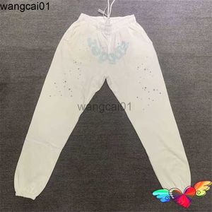 wangcai01 Men's Pants 2022 Blue Sp5der Pants Men Women White Young Thug Spider Pants Streetwear 555555 Joggers Hip Hop Cobweb Sweatpants 0315H23