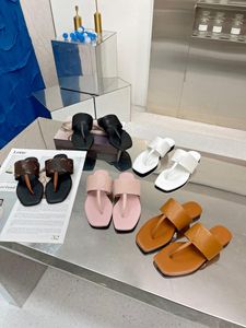 Drapy Flat Thong Slippers Designer Slide Summer Sandal
