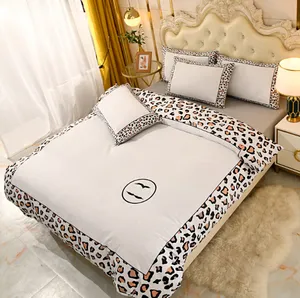 Duvet Cover Fashion Brand Cotton Four-Piece Set Twill Cotton Bedding Standard plus-Sized without Heart