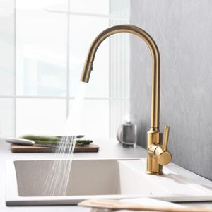 Bathroom Sink Faucets Faucet Invisible Pull Out Sprayer Head Single Hole Handle And Cold Solid Brass Kitchen Mixer Tap