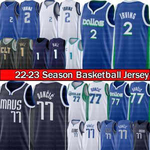 Custom Luka Doncic Kyrie Irving Basketball Jerseys LaMelo Ball Charlottes Hornetes City 77 11 1 Blue Black Edition Green Mens футболка 2022 2 2 2 2