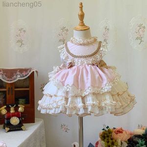 Flickans klänningar Girl Summer Lolita Dress Toddler Princess Dresses For Kids Baby Girls Spanish Birthday Wedding Party Eid Boutique Ball Gown W0314