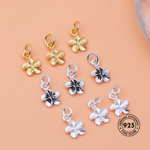 Designer Flower Fashion Jewelry Pendants & Charms In Solid 925 Sterling Silver For DIY Bracelets And Necklace Making 10pcs A Lot
